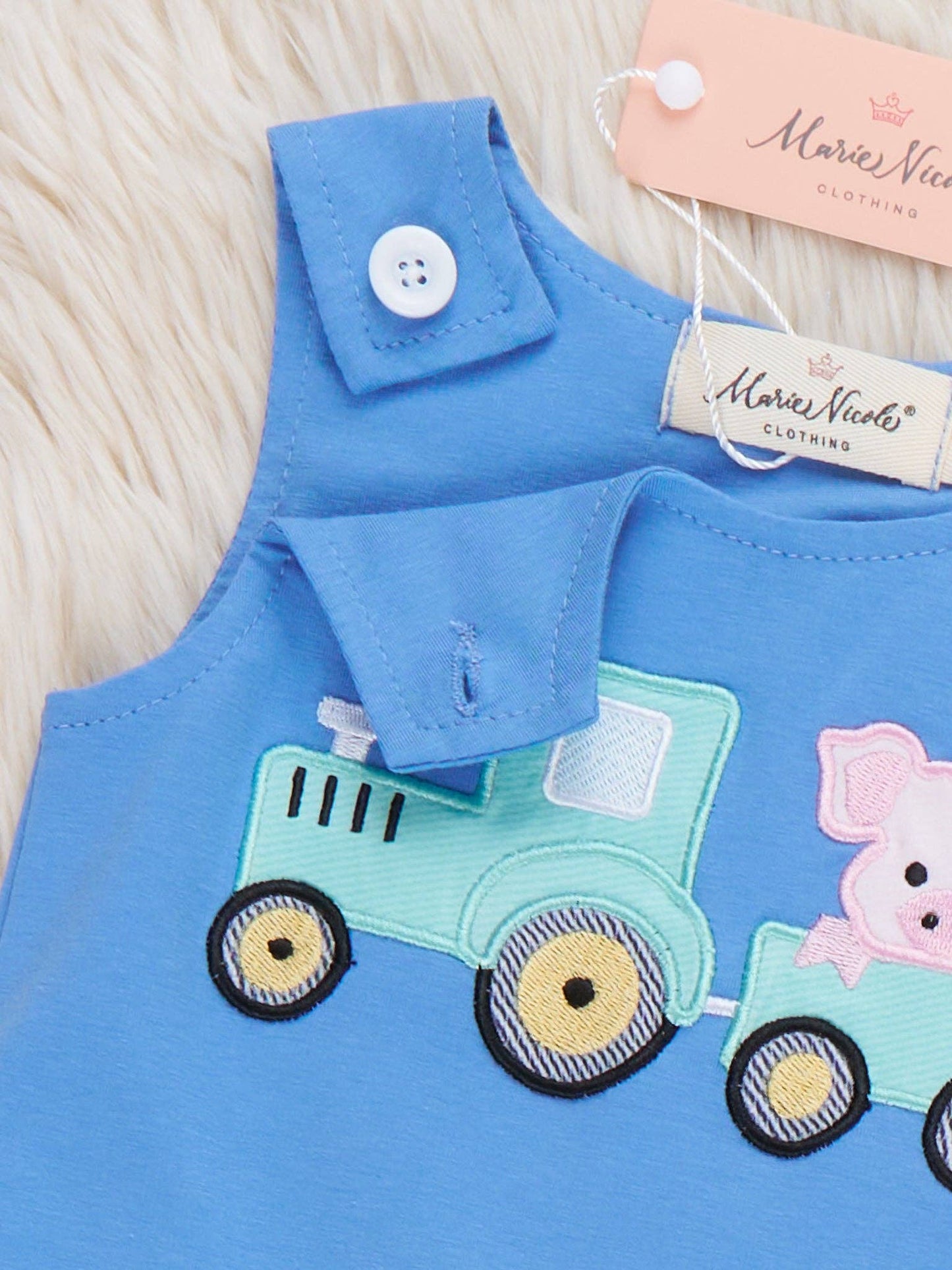 Tractor Tots Embroidered Bubble Romper