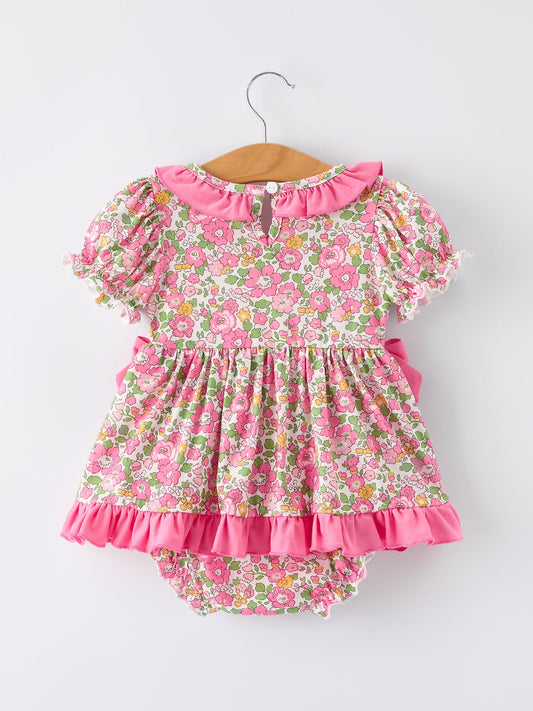 “DADDY'S GIRL” Embroidered Ruffle Collar Baby Girls Romper