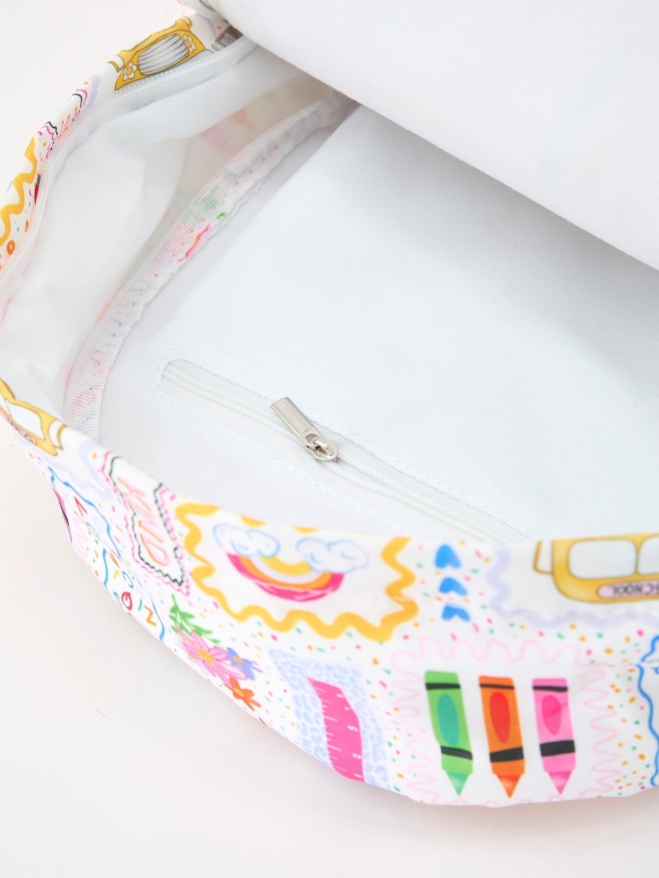 Back to School Print Girls Backpack Ruffle Bag