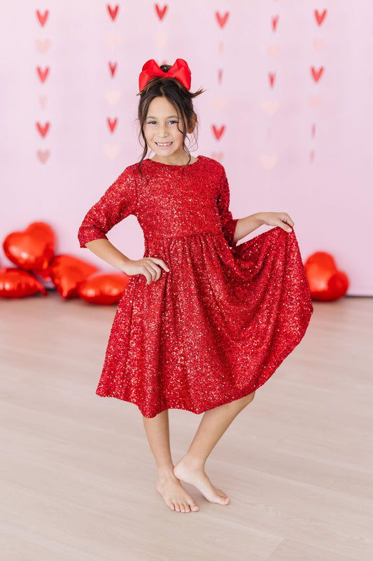 SALE Red Sequin Dress