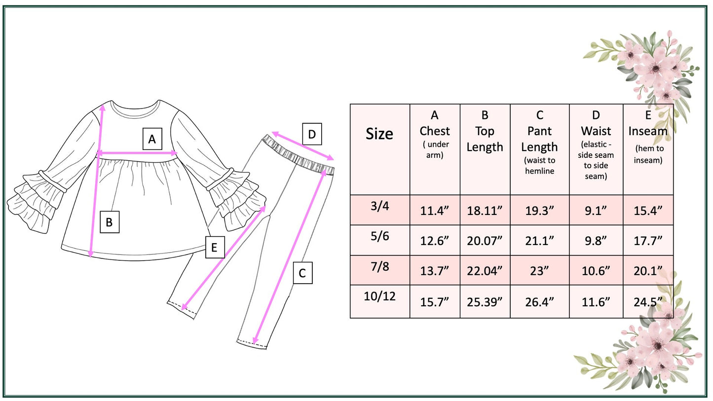 Sage Green 3 Ruffles Shirt Set