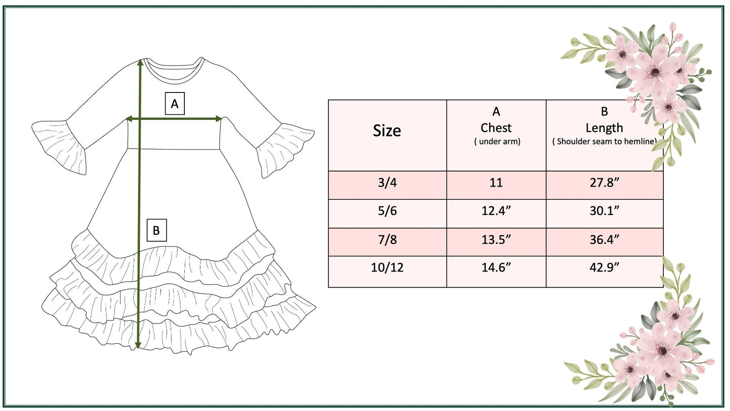 3 Ruffle Sage Ruffle Dress