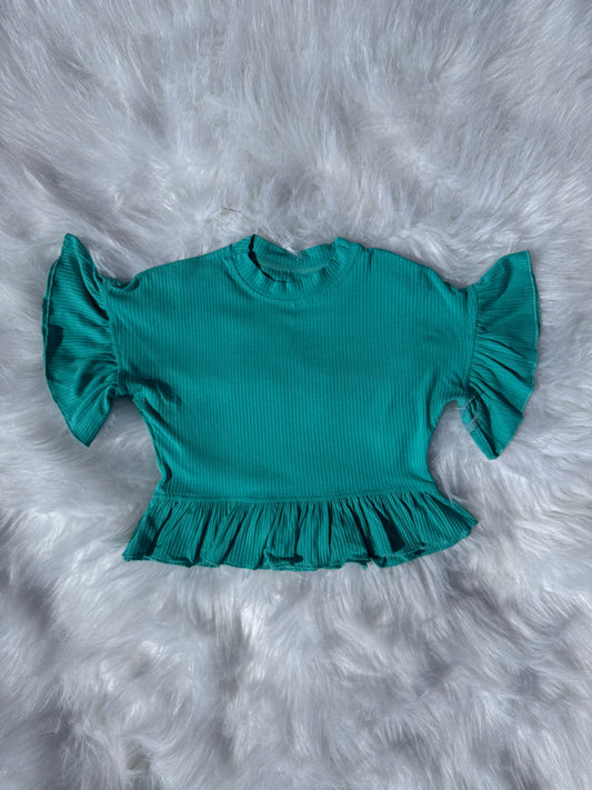 Tropical Tide ruffle top