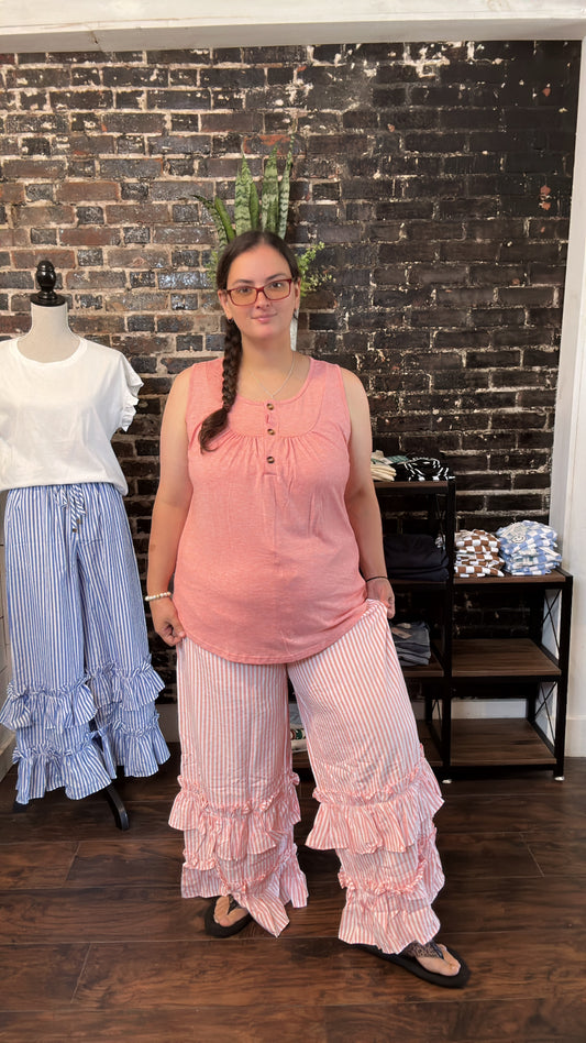 Plus Striped Pull-on Maxi Pants
