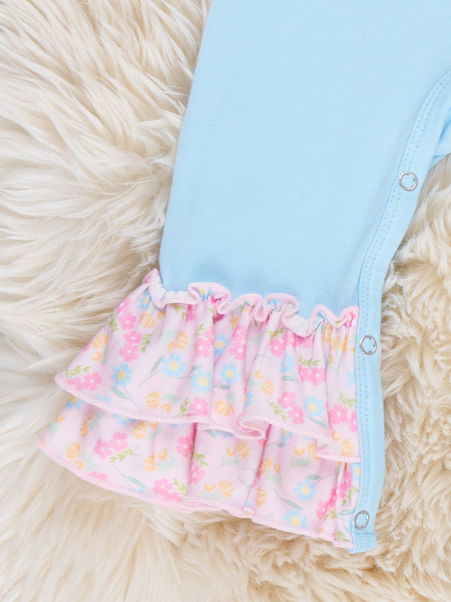 Boots & Bows Floral Ruffle Romper