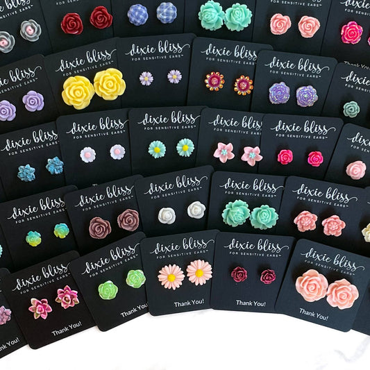 Flower Stud Earrings - Free Gift