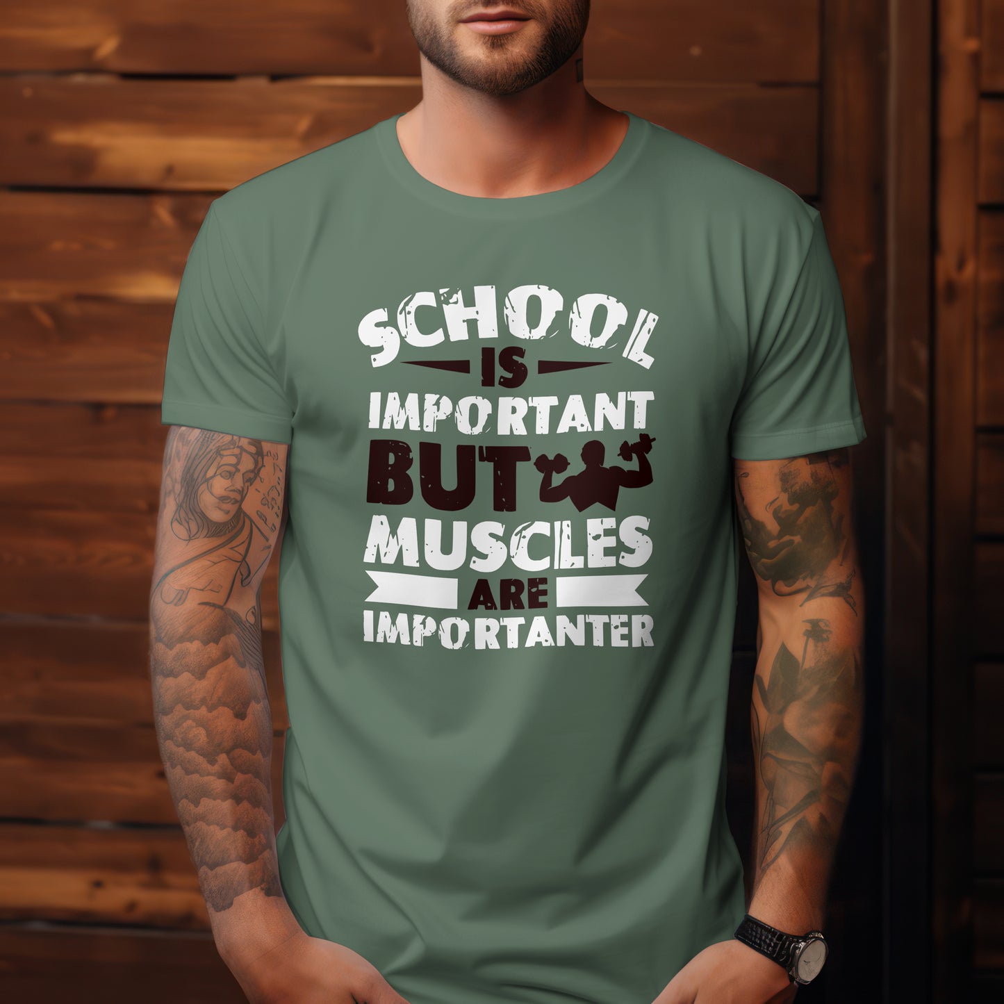 Muscles Are Importanter Gym Tee – Funny Fitness Shirt for Men