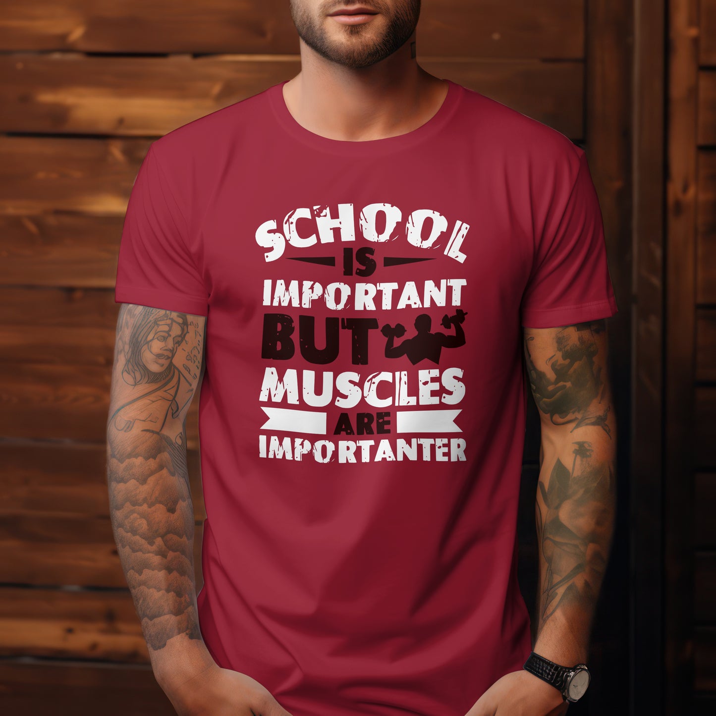 Muscles Are Importanter Gym Tee – Funny Fitness Shirt for Men