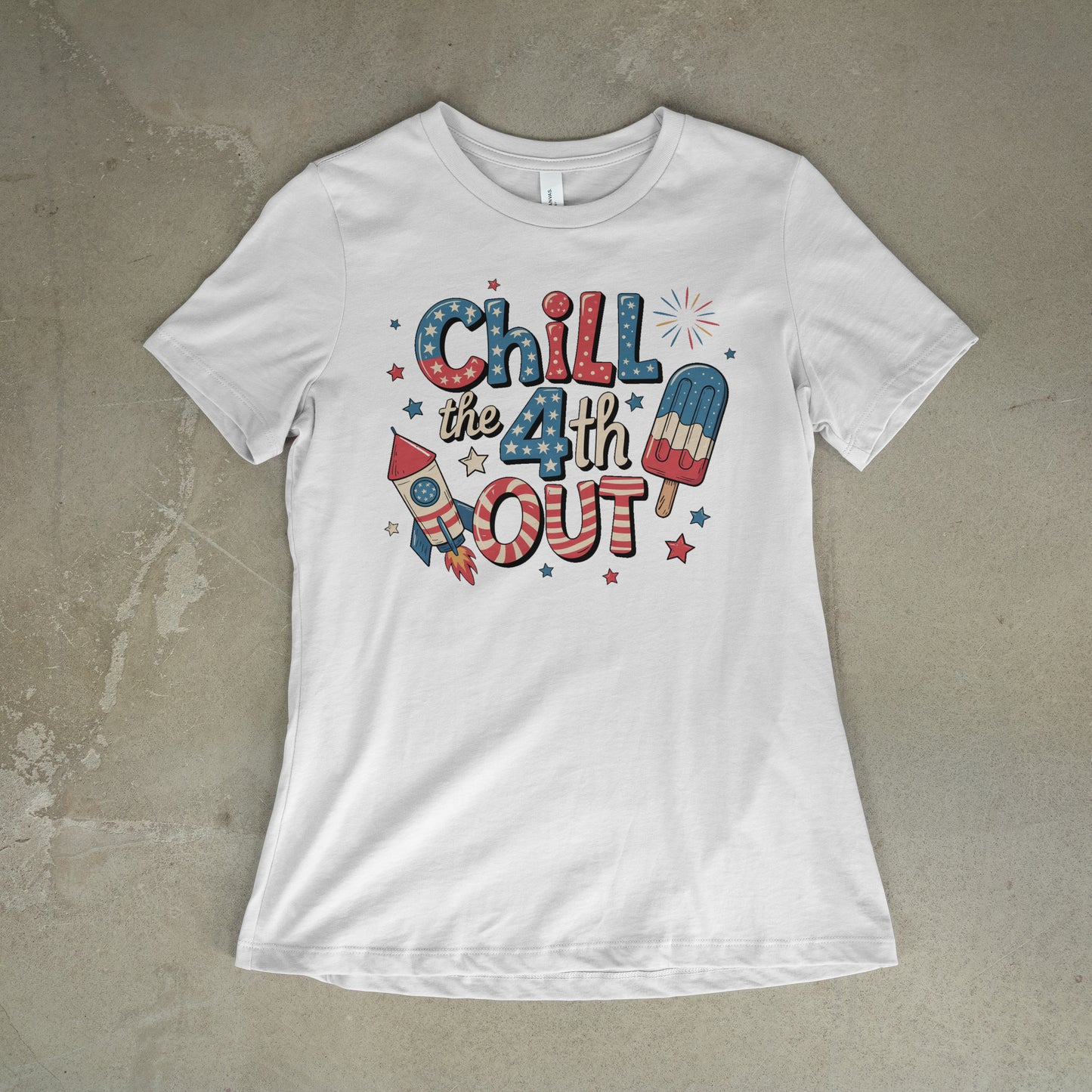 Chill the 4th Out Graphic Tee – Funny Patriotic Popsicle & Rocket 4th of July Shirt