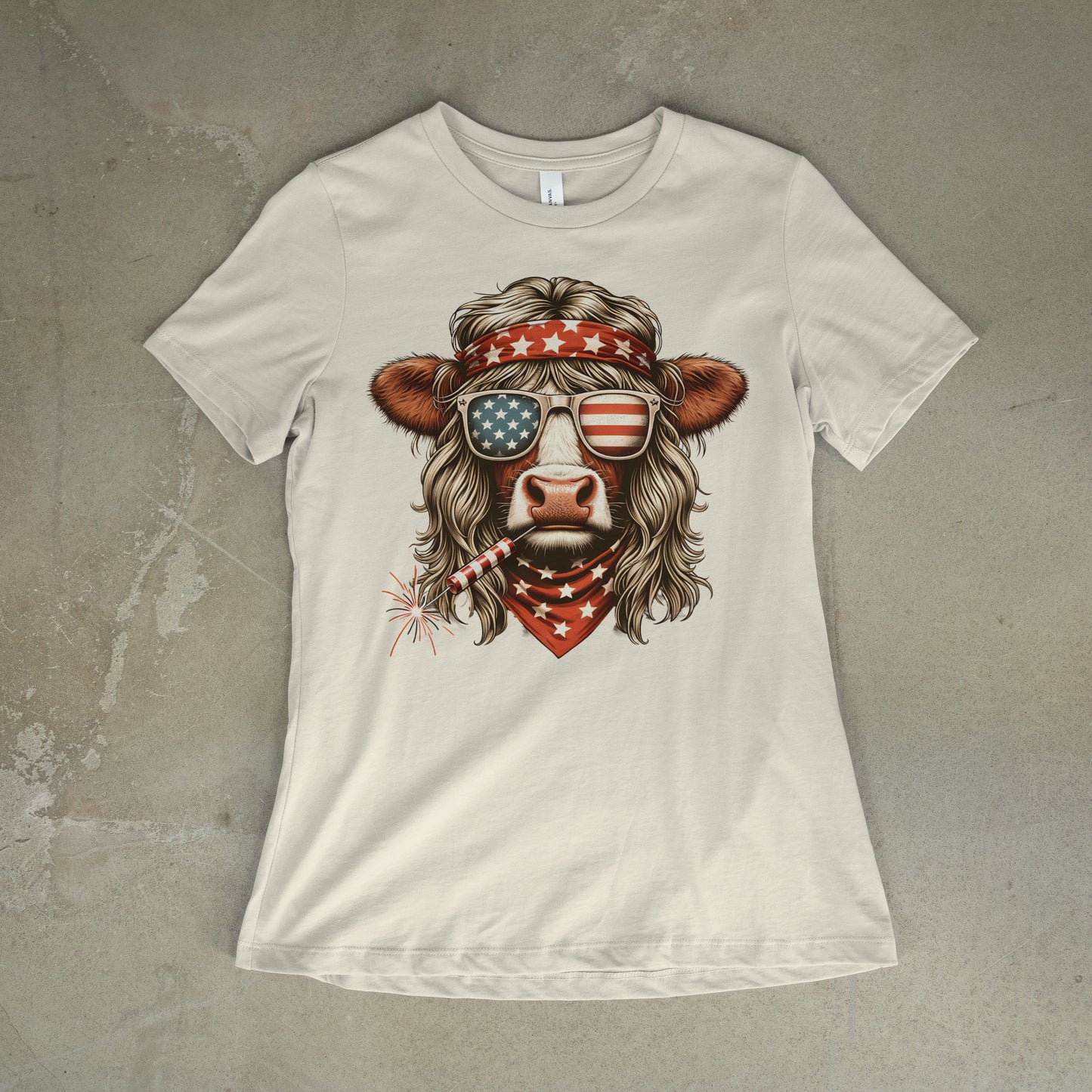 Patriotic Firecracker Cow Tee – 4th of July Country Shirt