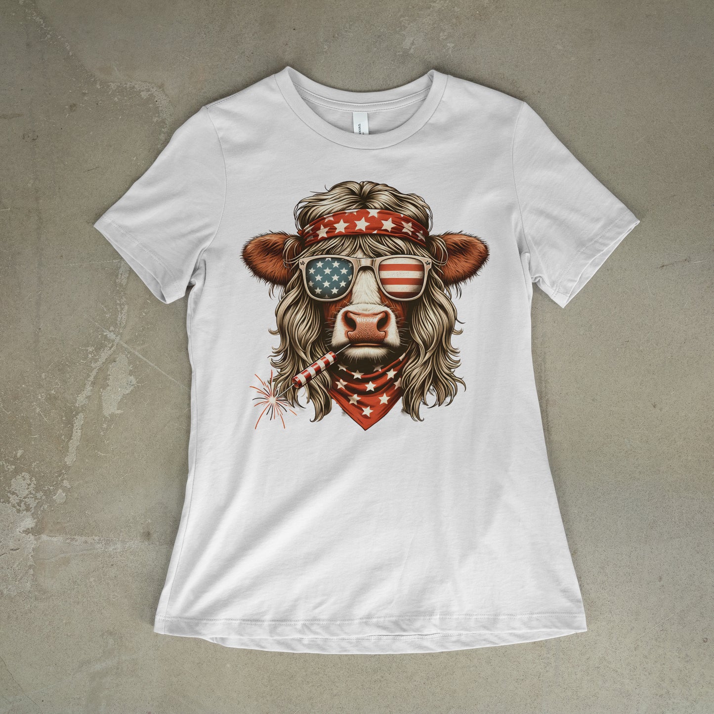 Patriotic Firecracker Cow Tee – 4th of July Country Shirt