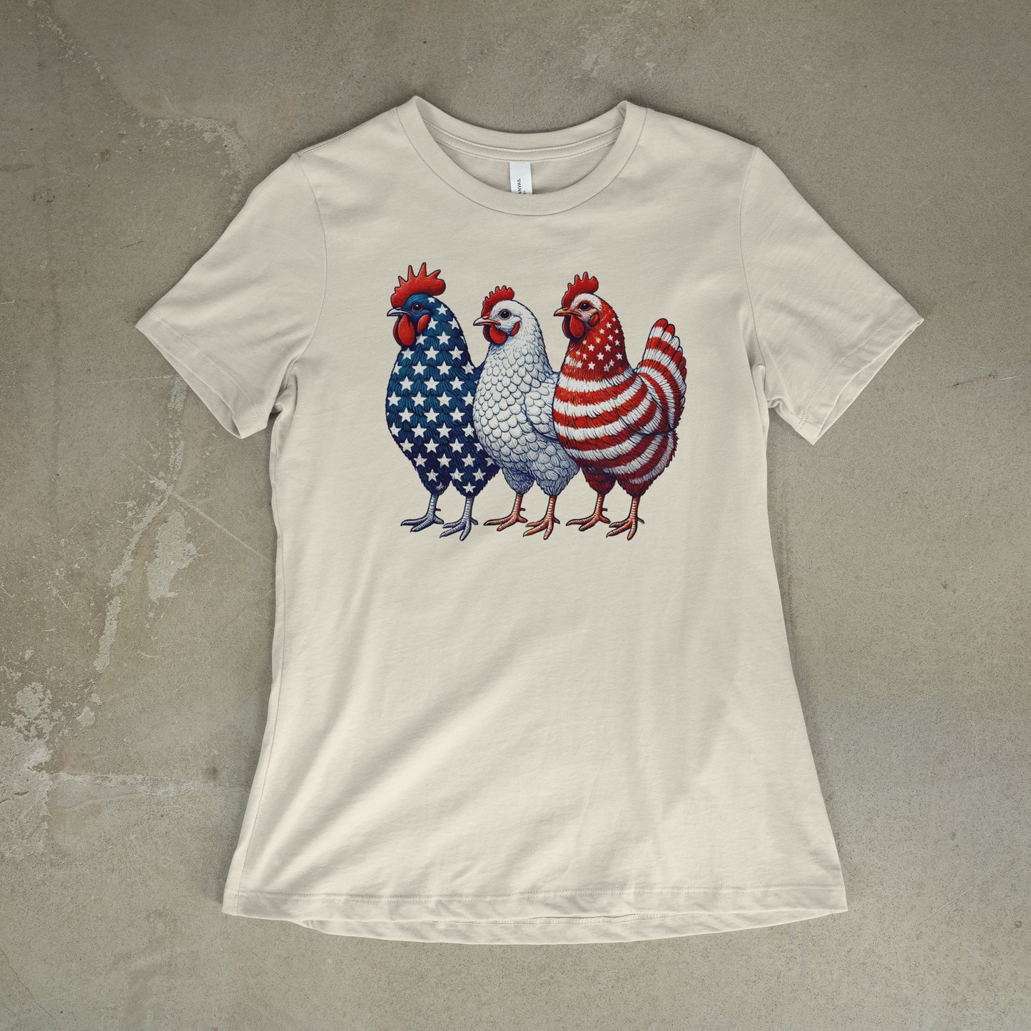Patriotic Chicken Trio Tee – Red, White & Cluckin' Cute
