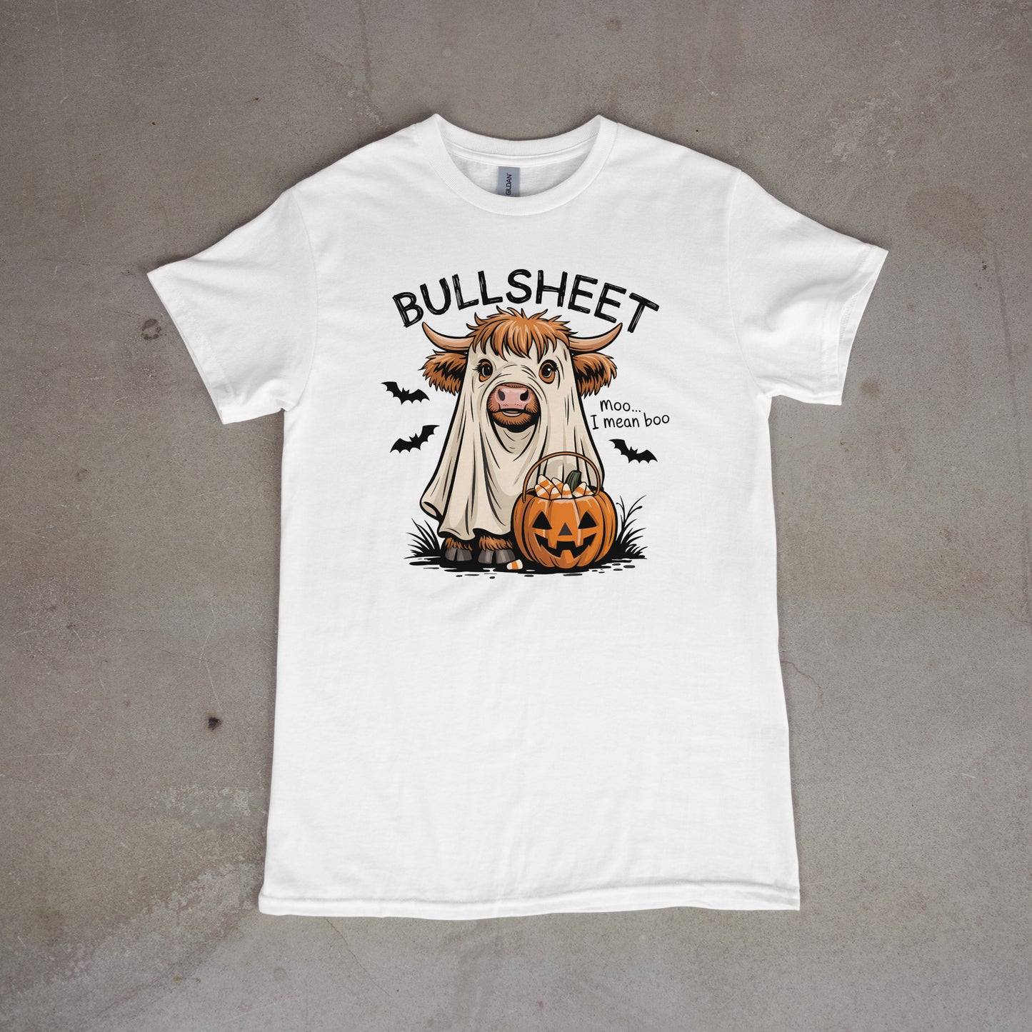 BULLSHEET Ghost Bull Tee – Funny Halloween Pun Shirt