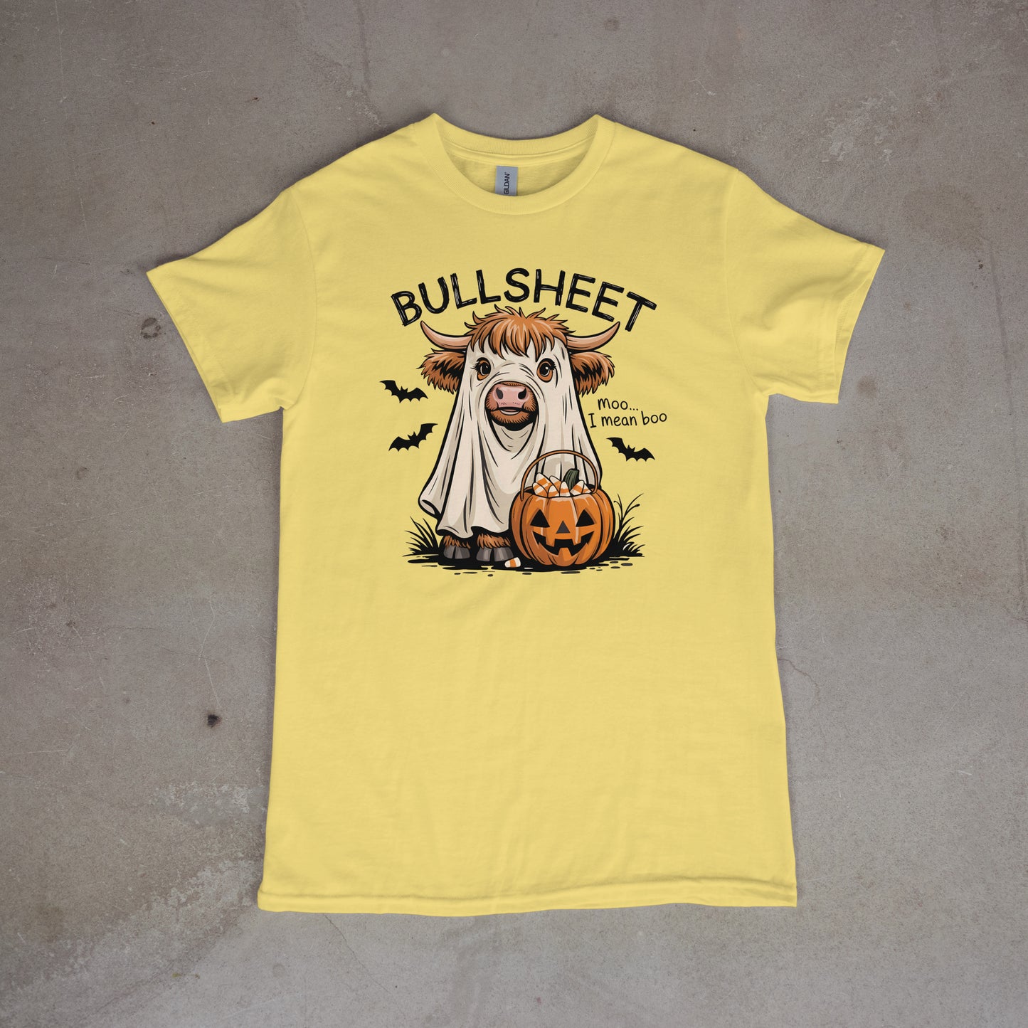 BULLSHEET Ghost Bull Tee – Funny Halloween Pun Shirt