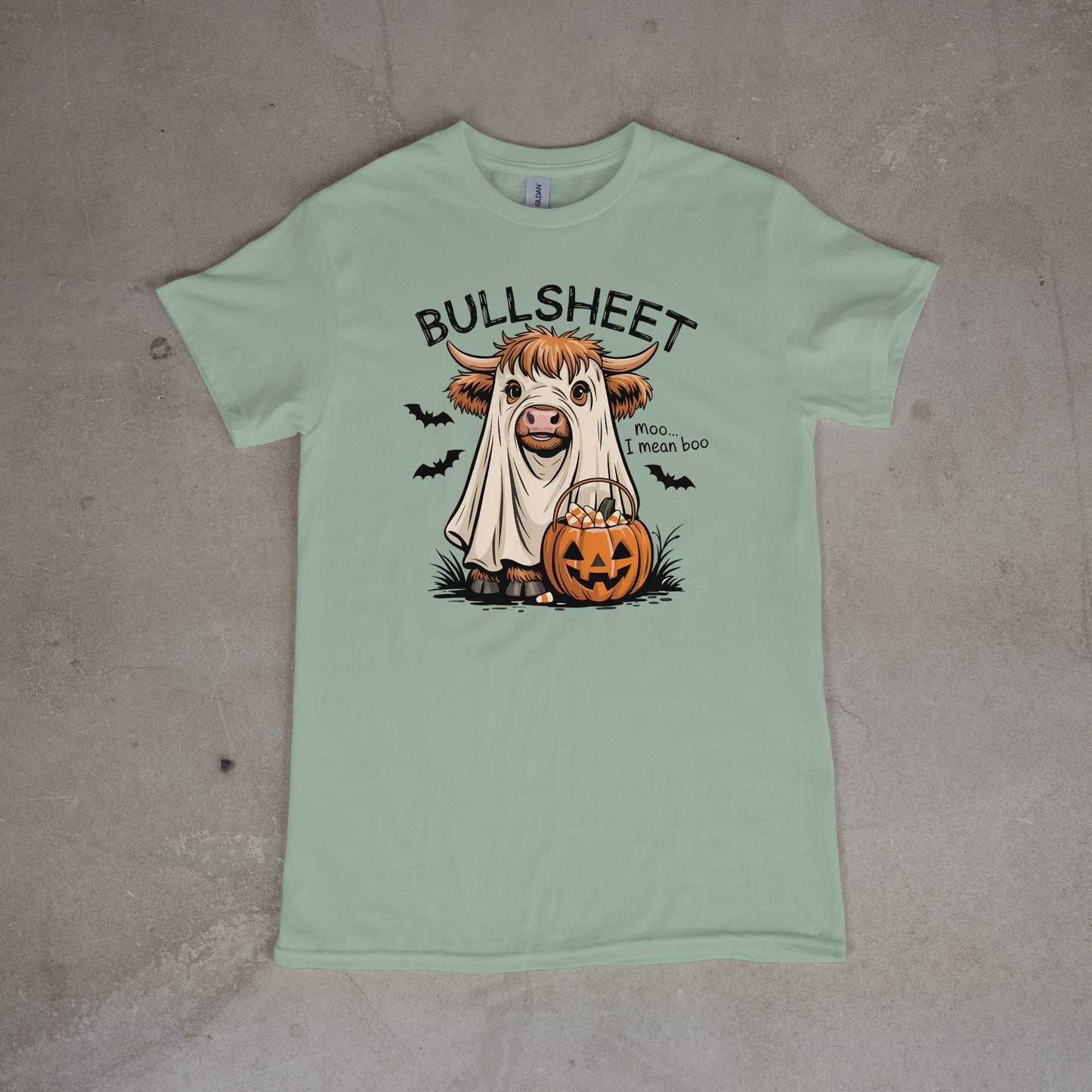BULLSHEET Ghost Bull Tee – Funny Halloween Pun Shirt