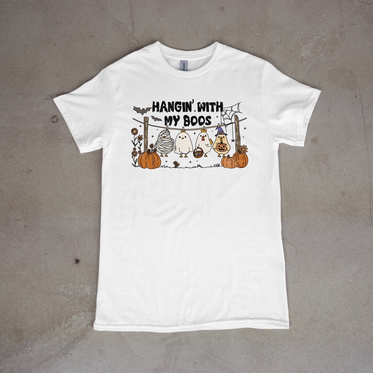 Hangin' With My Boos Halloween Chick Tee – Funny Fall Graphic Shirt