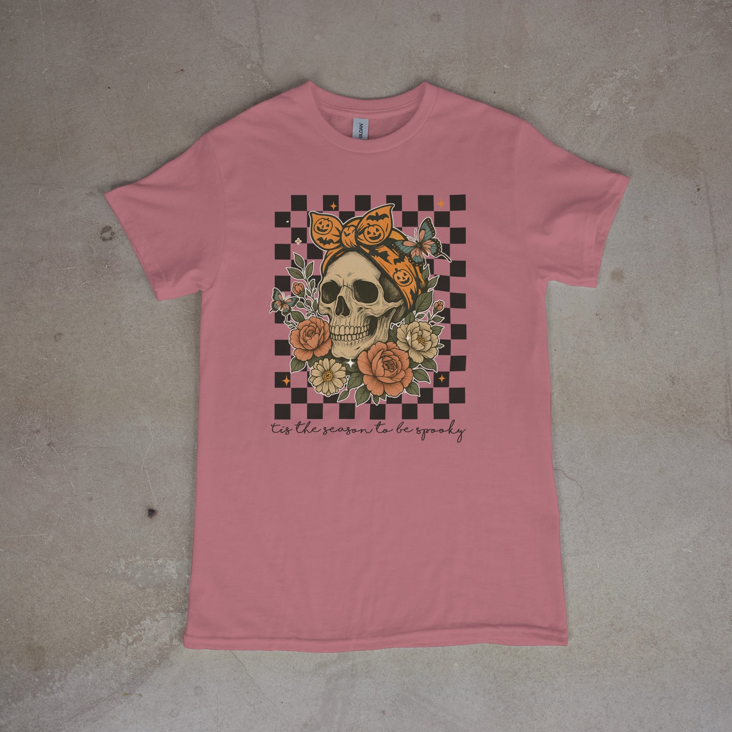 Tis the Season to Be Spooky Retro Skull Tee β Halloween Graphic Shirt