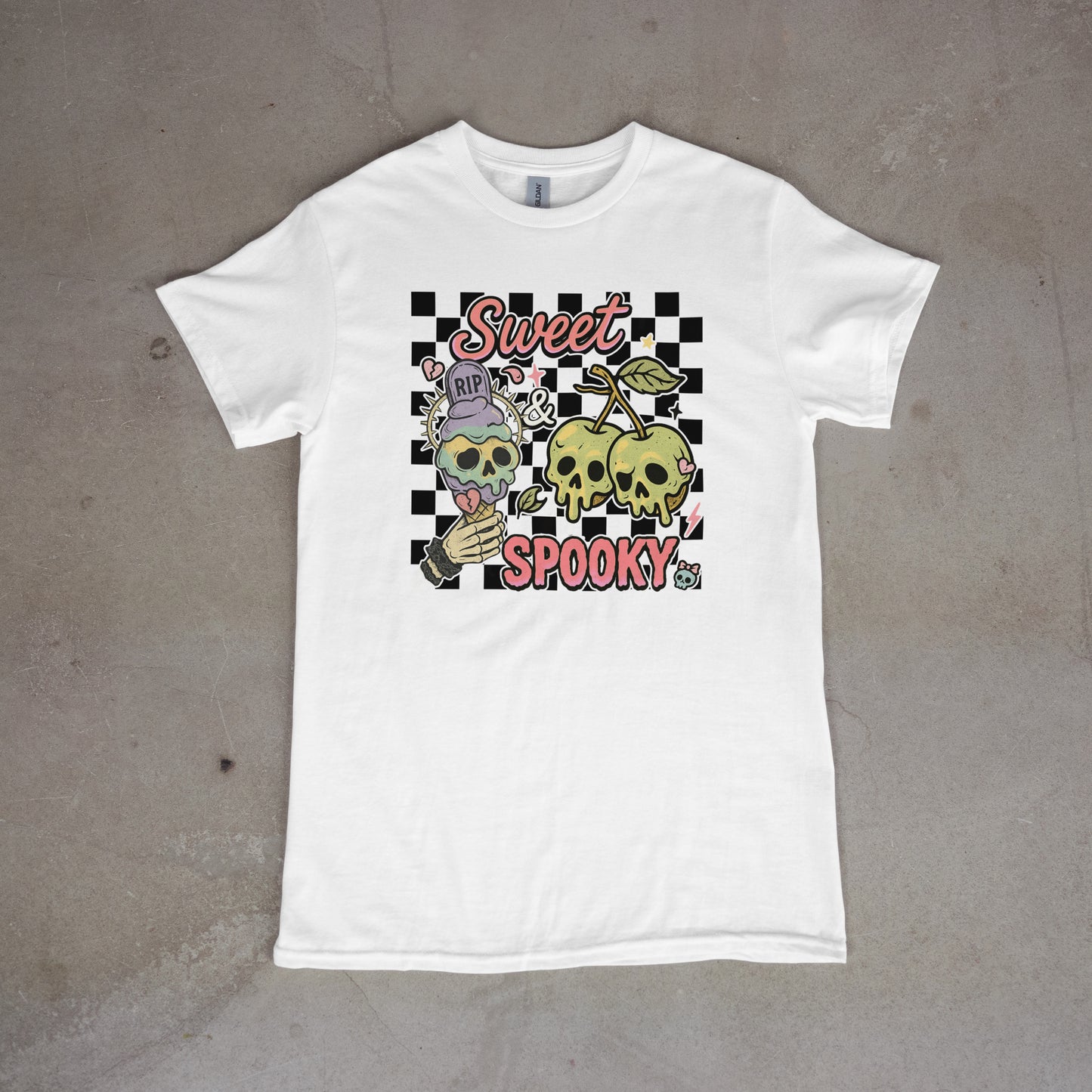 Sweet But Spooky Skull Cherries Tee – Cute Halloween Graphic Shirt