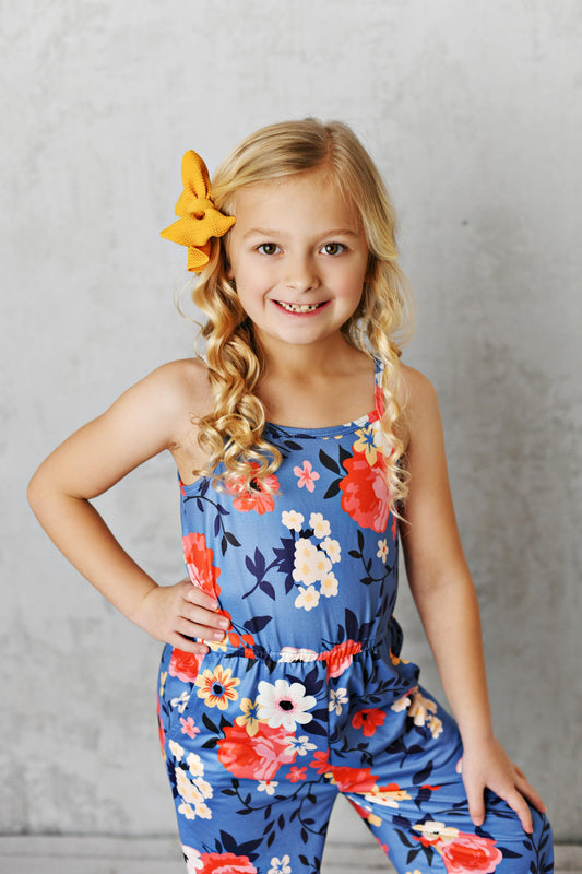 Blue Floral Jumpsuit