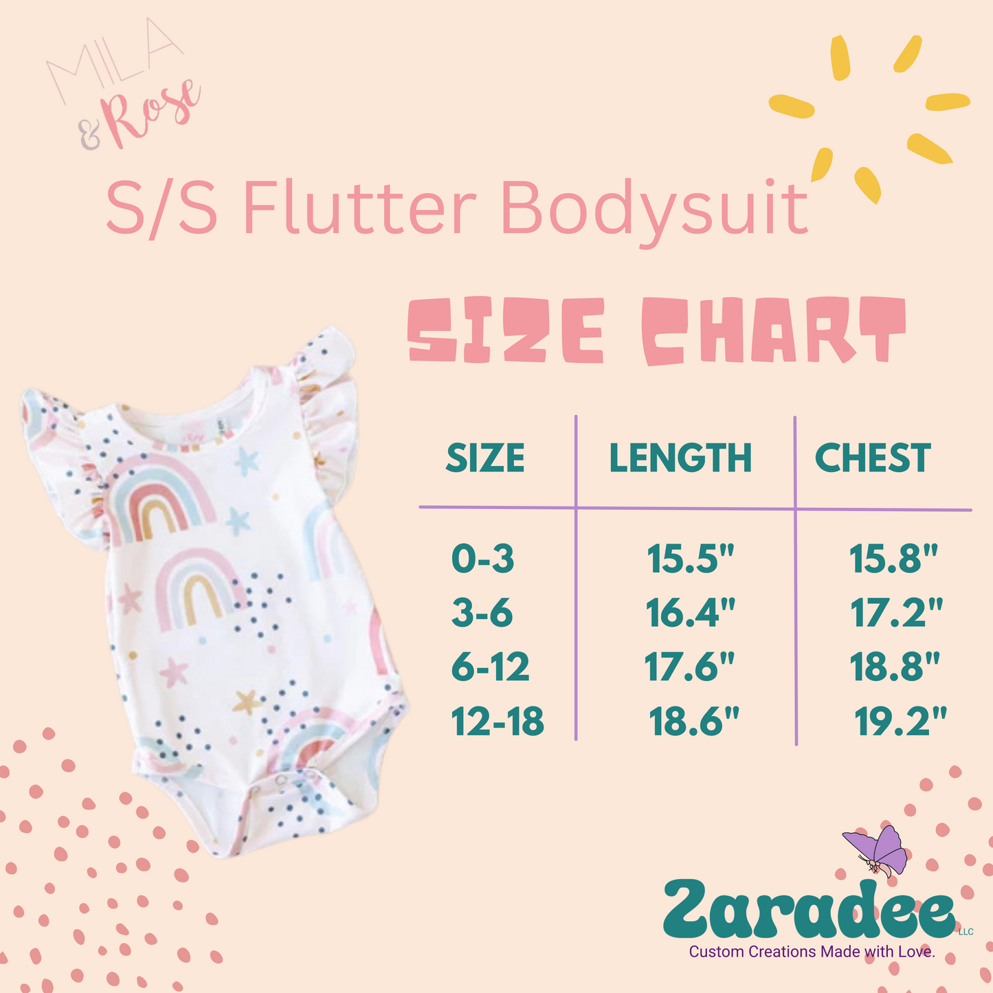 Over the Rainbow S/S Flutter Bodysuit