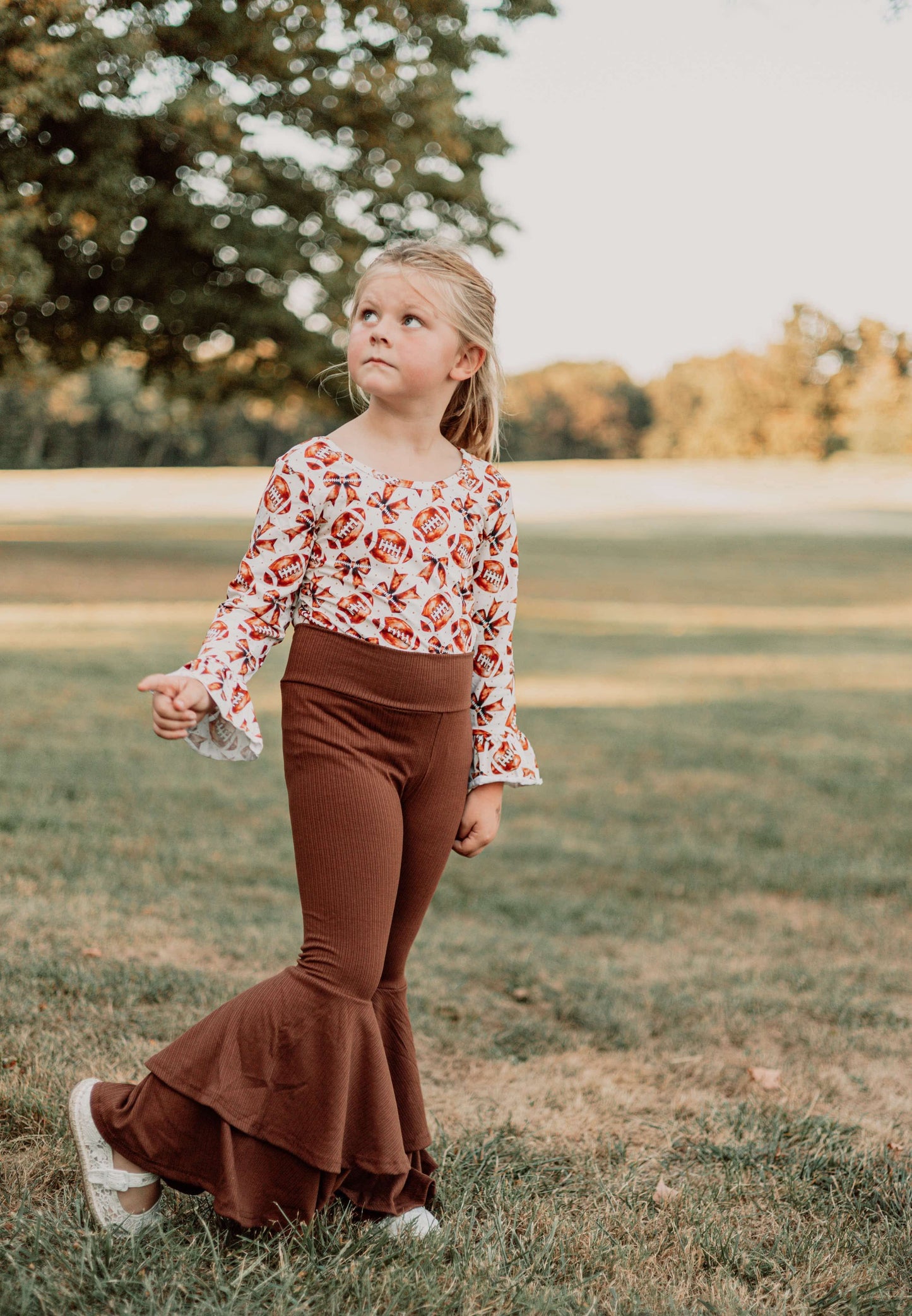 Quarterback Cutie Ruffled Sleeve Top