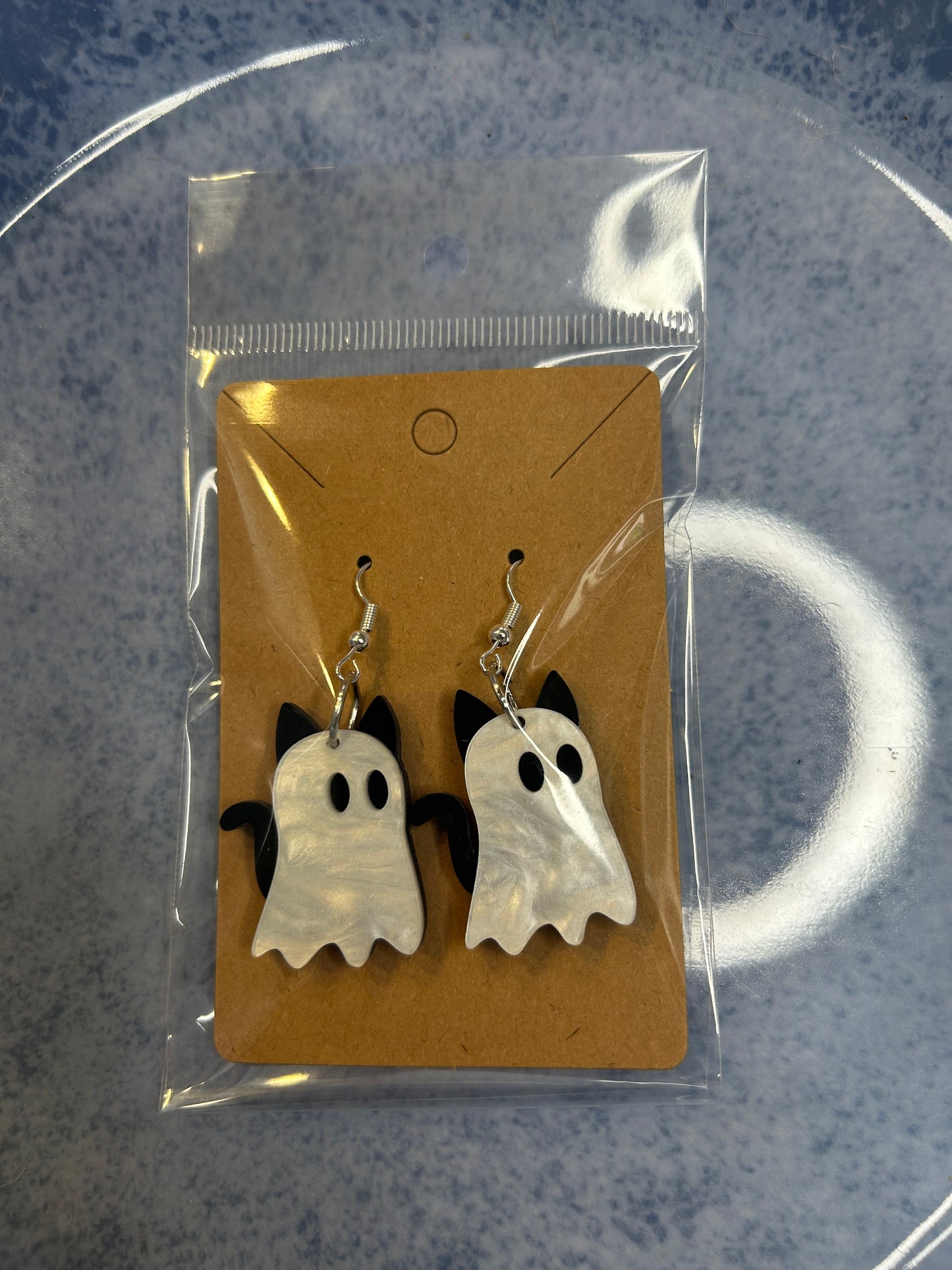 Ghost Kitty Dangle Earrings