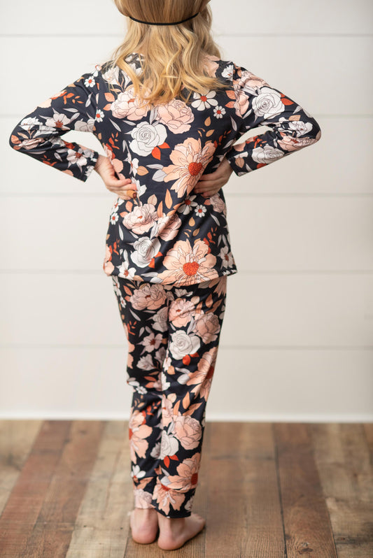 Black Floral Lounge Set