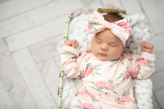 Pinky Pink Rose Baby Gown