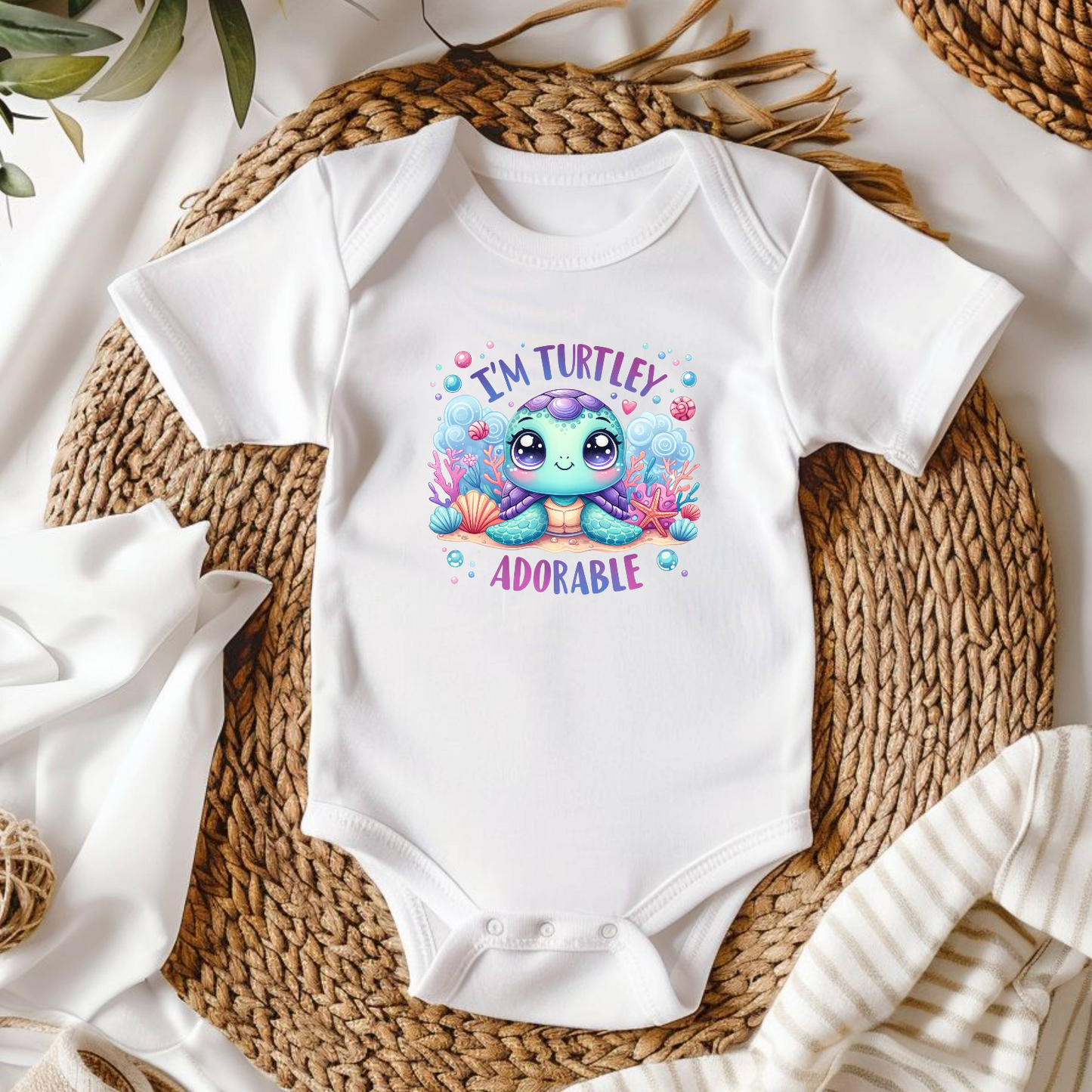 "I'm Turtley Adorable" Baby Bodysuit