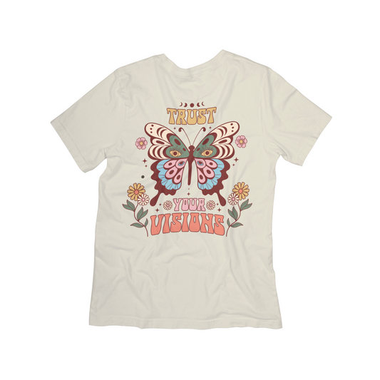 "Trust Your Vision" Vintage Butterfly Moon Phase Tee