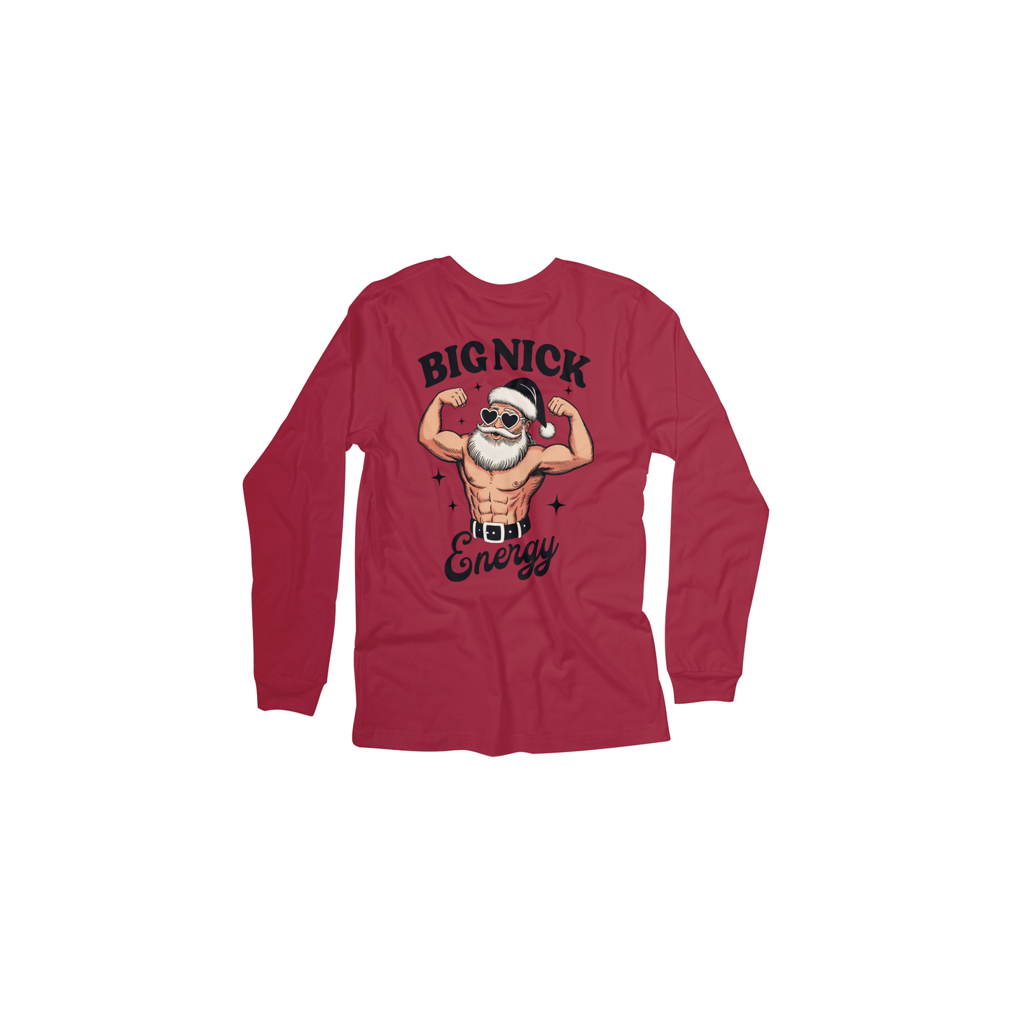 Big Nick Energy Santa Christmas T-Shirt – Funny Holiday Graphic Tee or Long Sleeve
