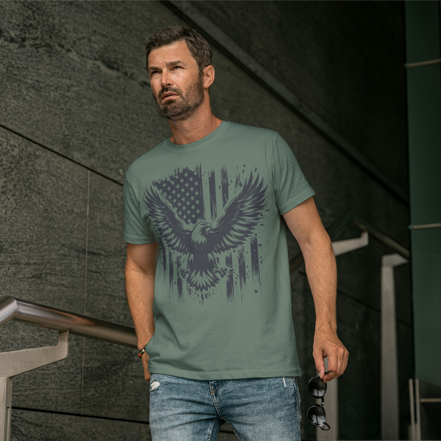 American Flag and Eagle Freedom Tee