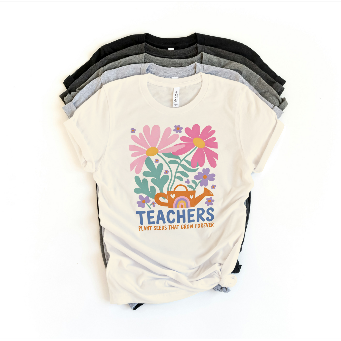 Teachers Plant Seeds That Grow Forever Shirt – Inspirational Teacher Floral Tee