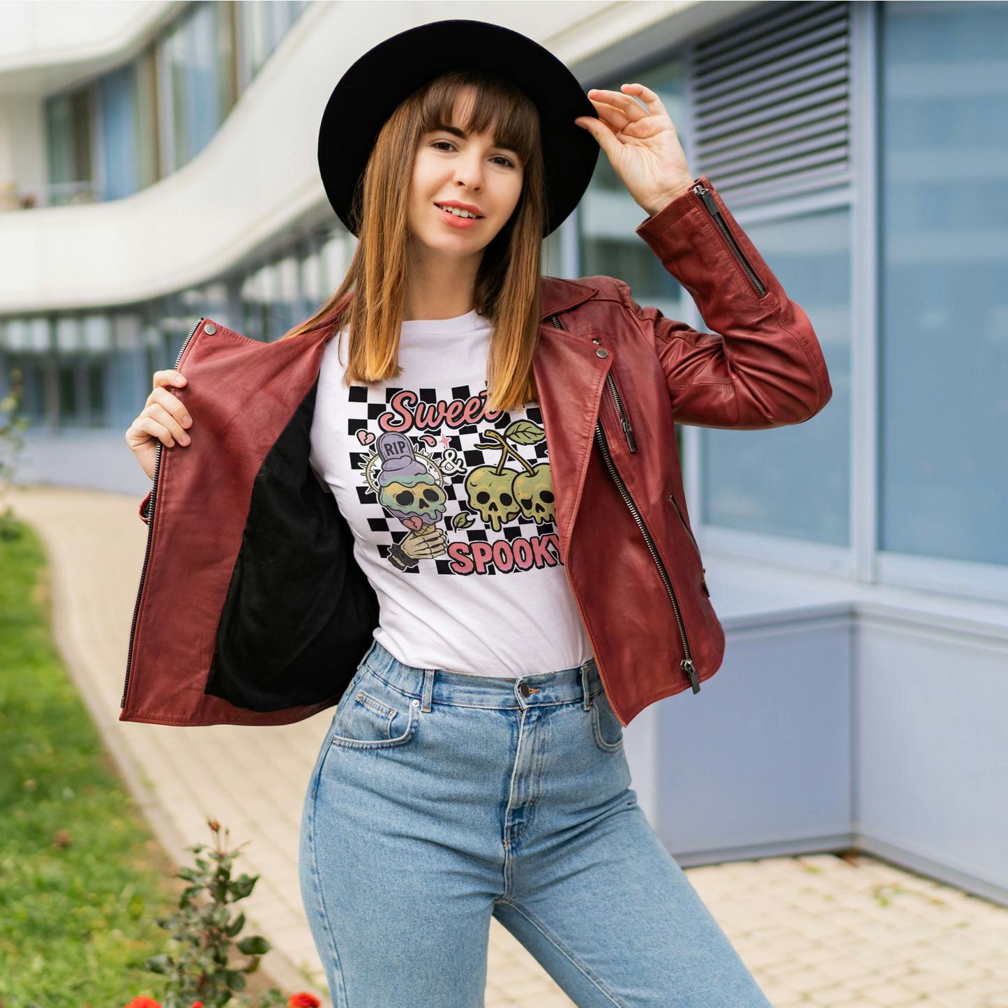 Sweet But Spooky Skull Cherries Tee – Cute Halloween Graphic Shirt