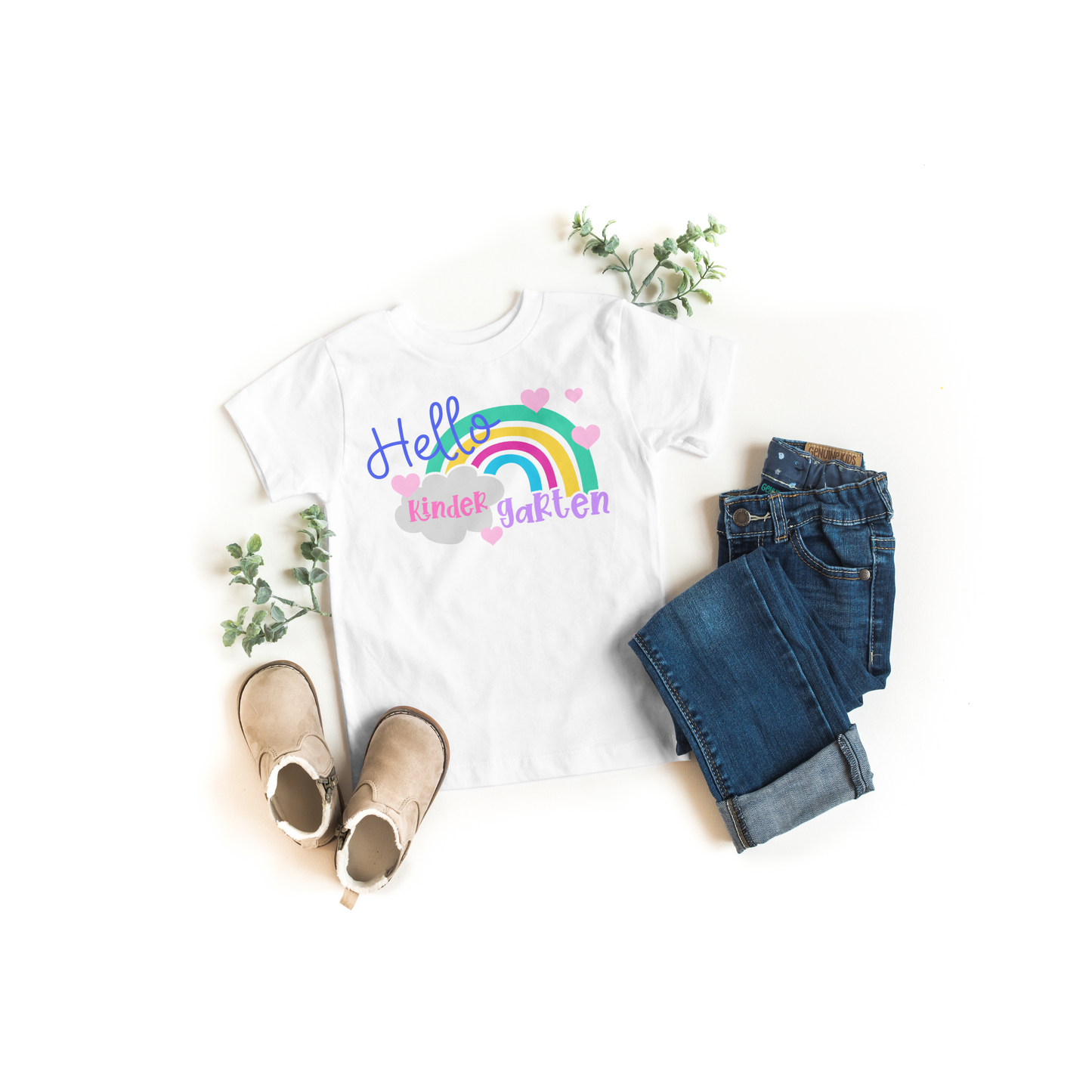 Hello Kindergarten Rainbow Youth Tee