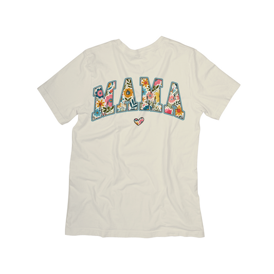 MAMA Floral Block Letter Tee