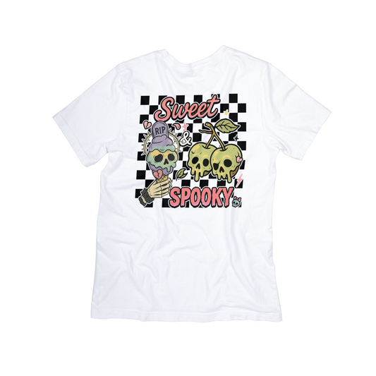 Sweet But Spooky Skull Cherries Tee – Cute Halloween Graphic Shirt