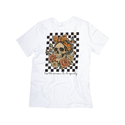 Tis the Season to Be Spooky Retro Skull Tee – Halloween Graphic Shirt