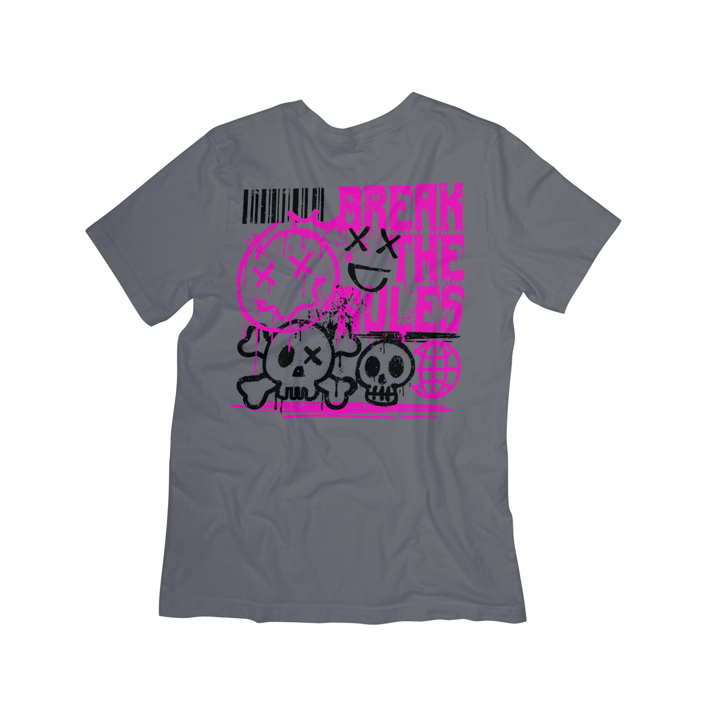 Break the Rules Graffiti Skull Tee