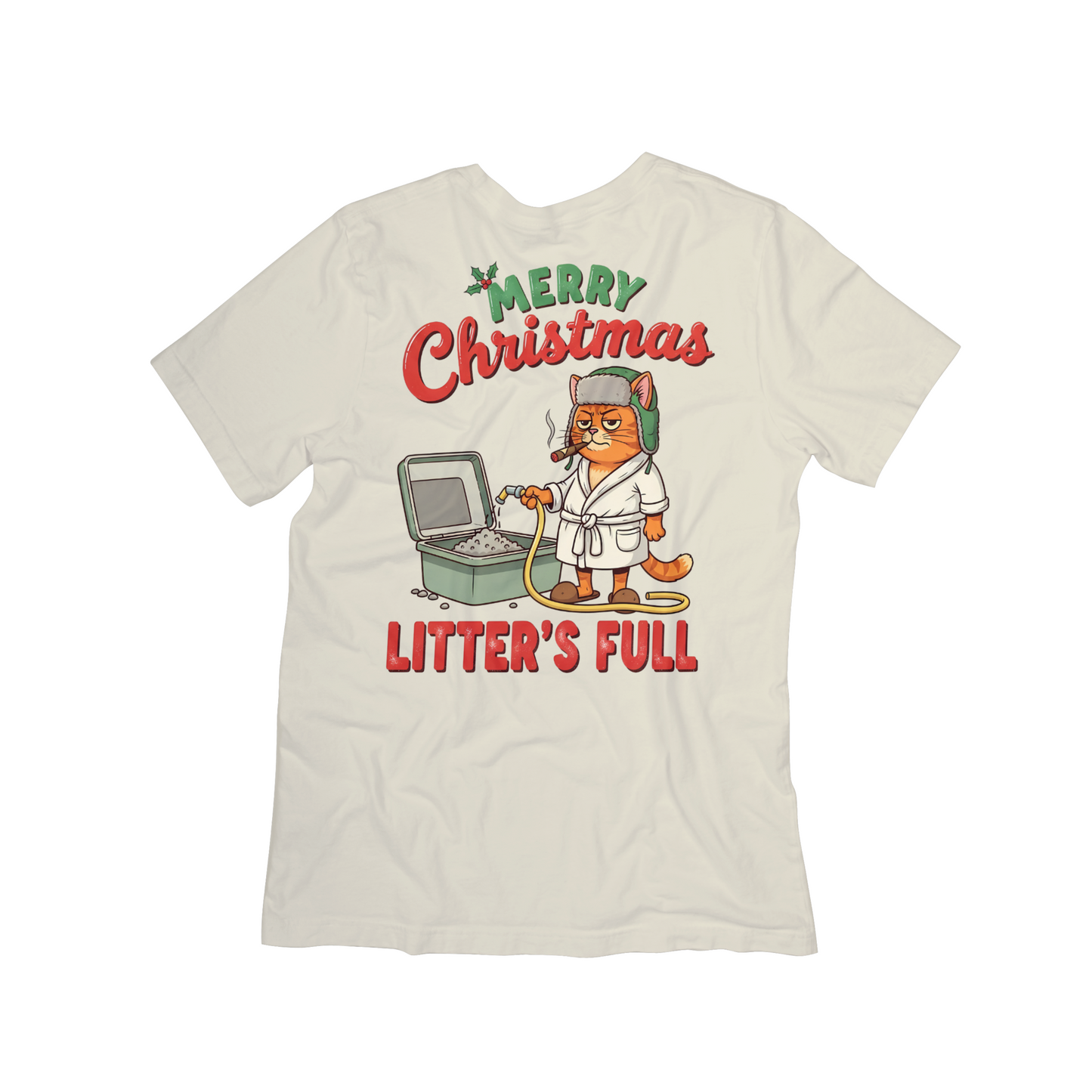 “Litter’s Full” Funny Cat Christmas Tee
