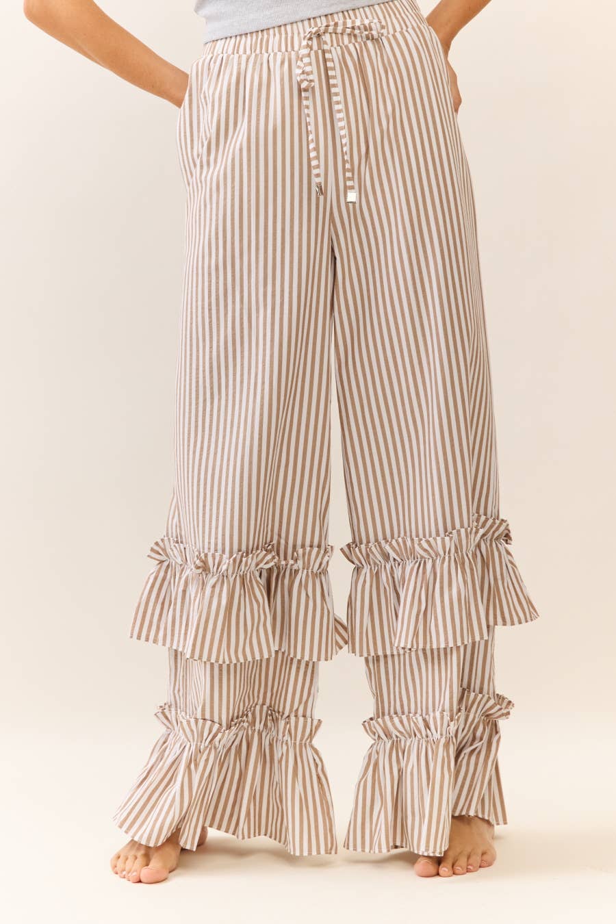Plus Striped Pull-on Maxi Pants