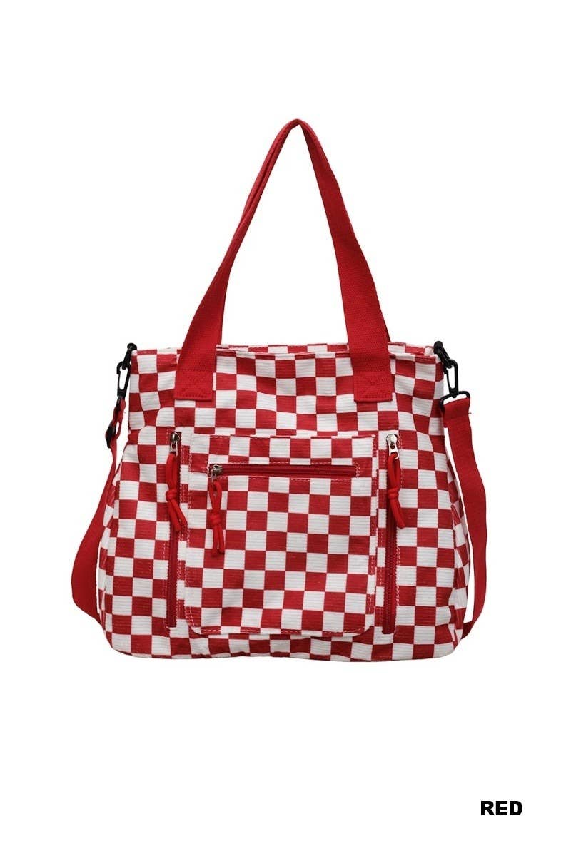Checkmate Carry All Corduroy Tote Bag