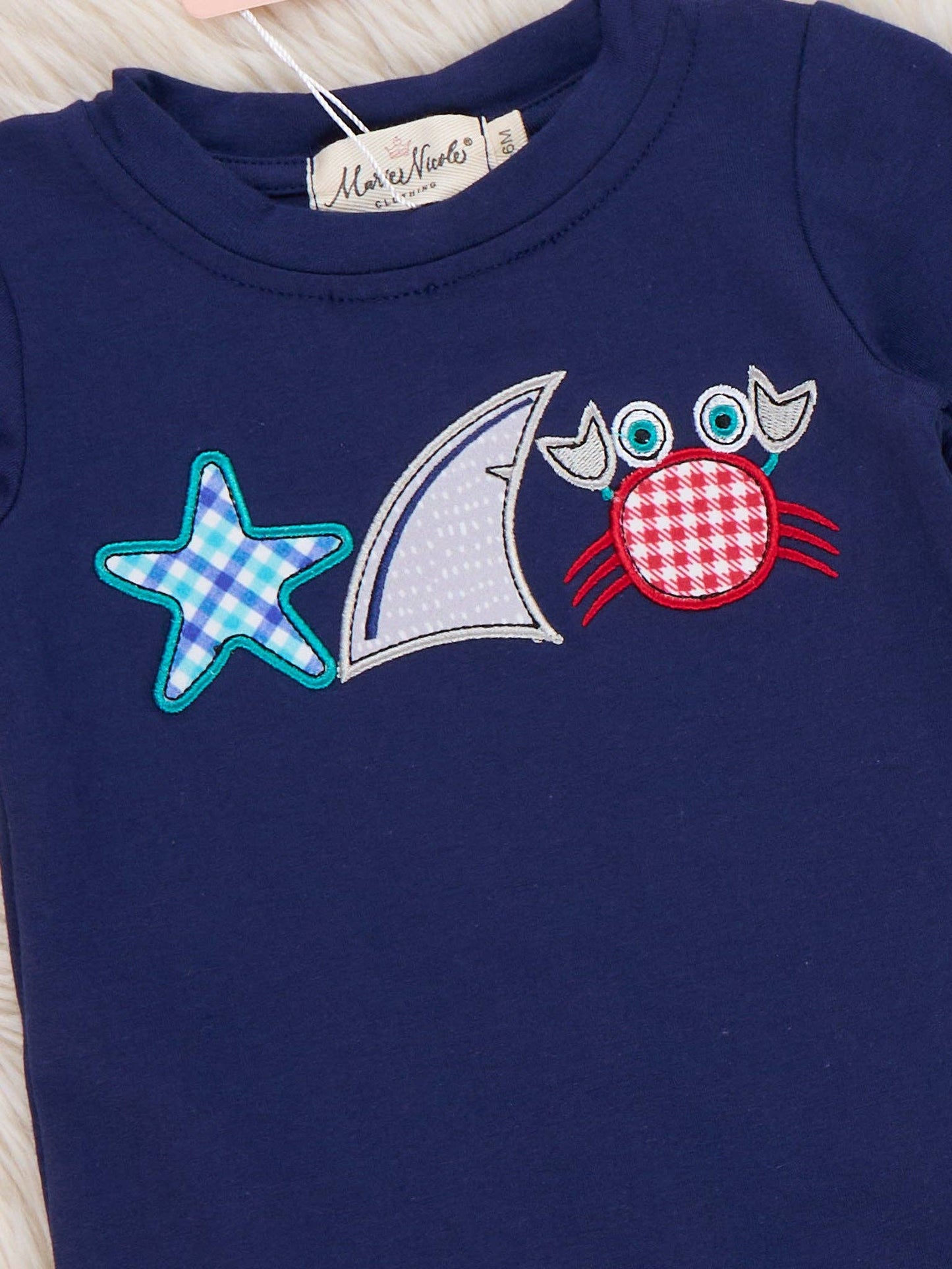 Tiny Tide Crab & Star Embroidered Bubble Romper