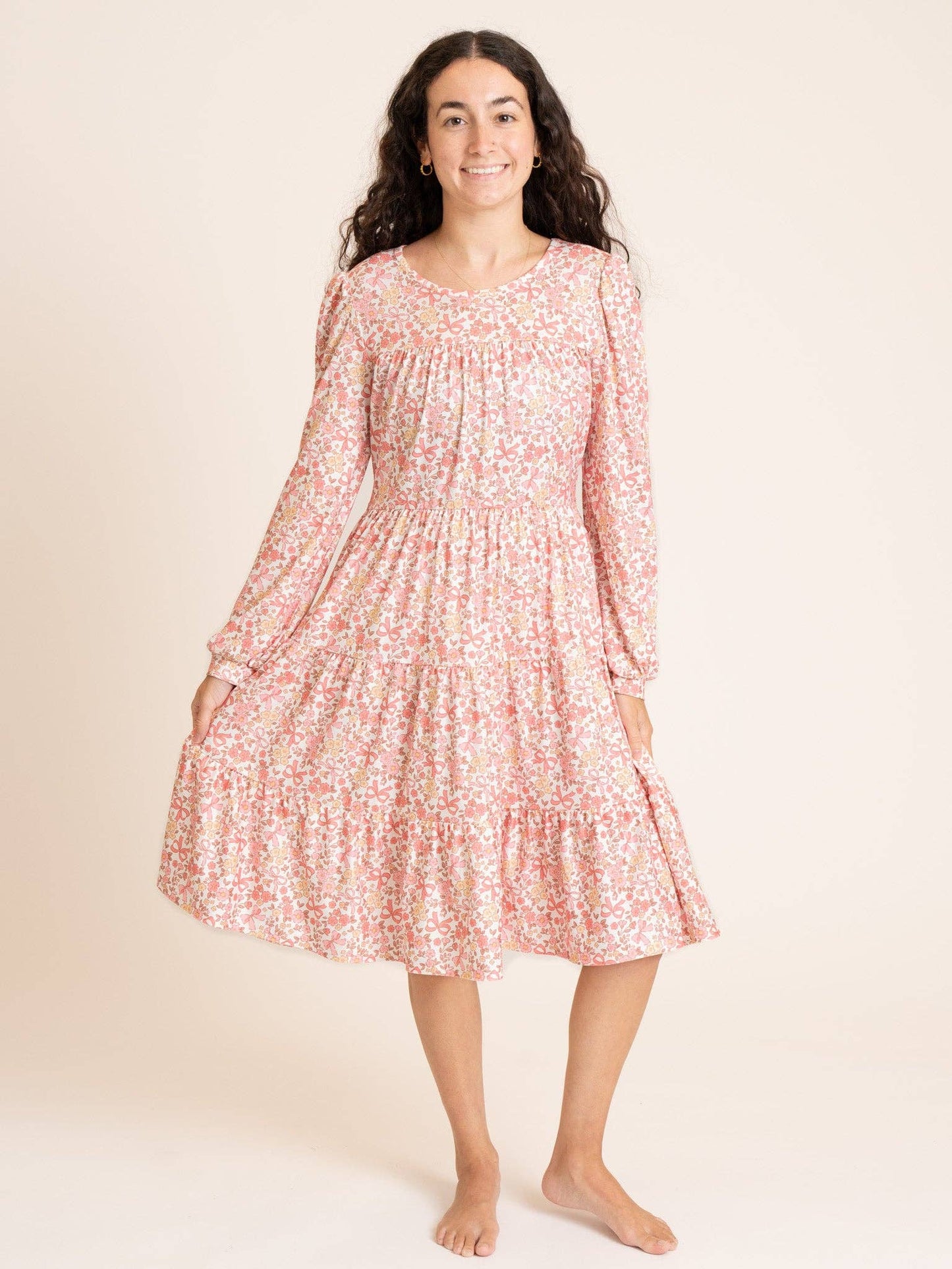 Mom & Me Soft Floral Ruffle Dress