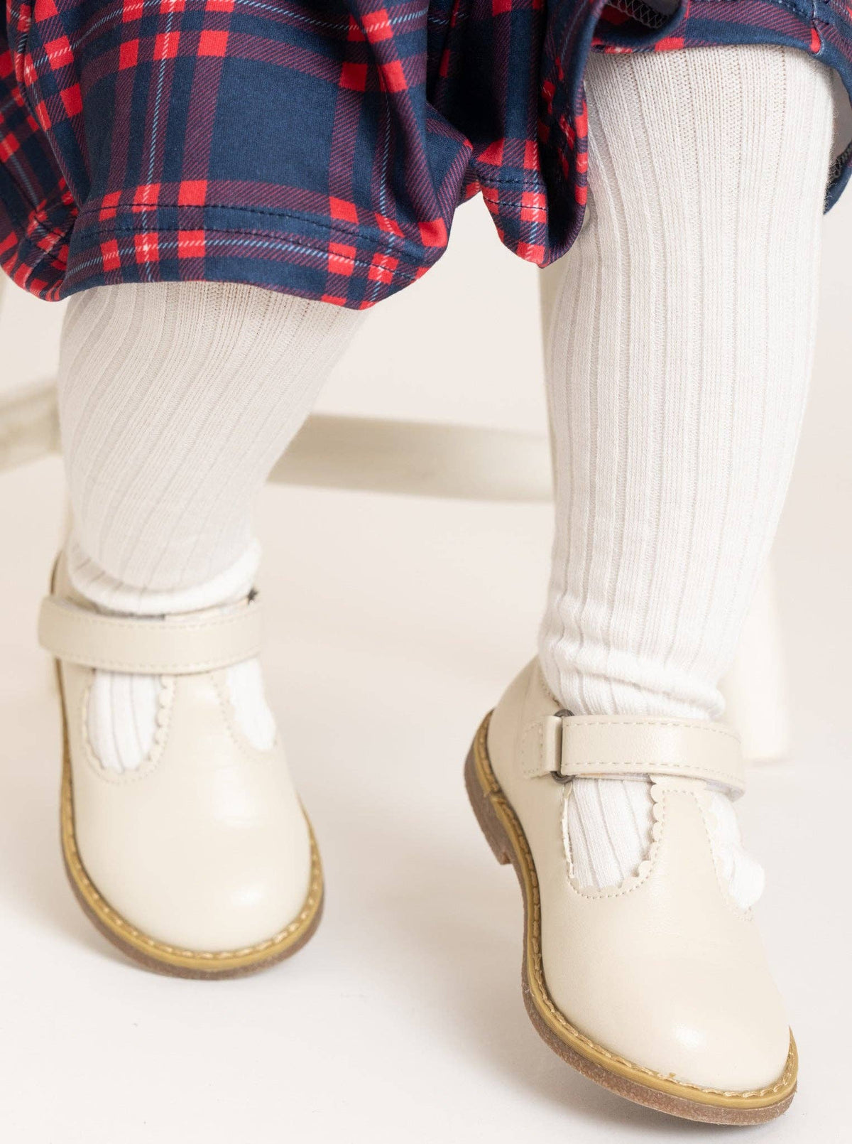 Classic Ribbed Tights - White