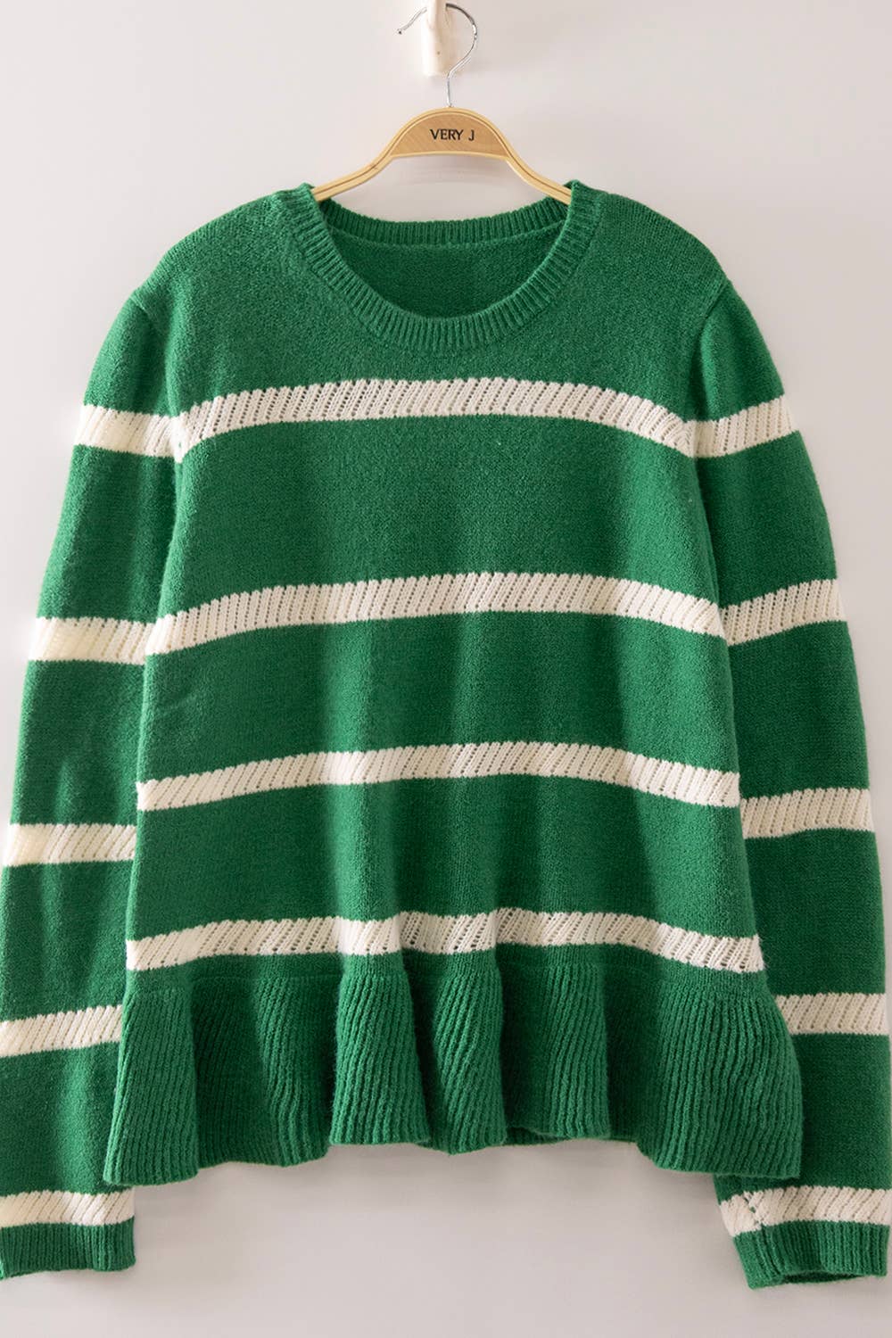 Stripe Peplum Knit Sweater
