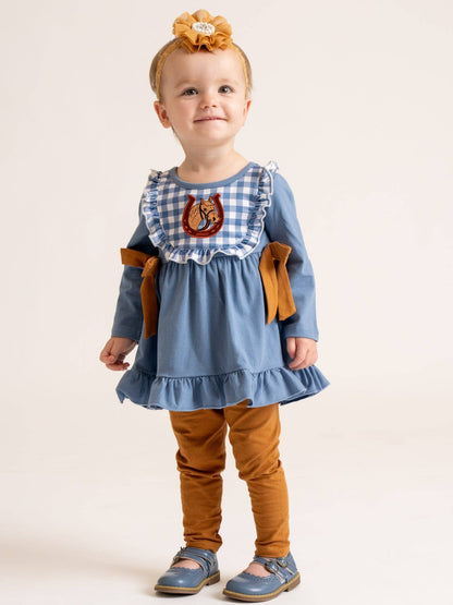 Lucky Horse Embroidered Ruffle Outfit