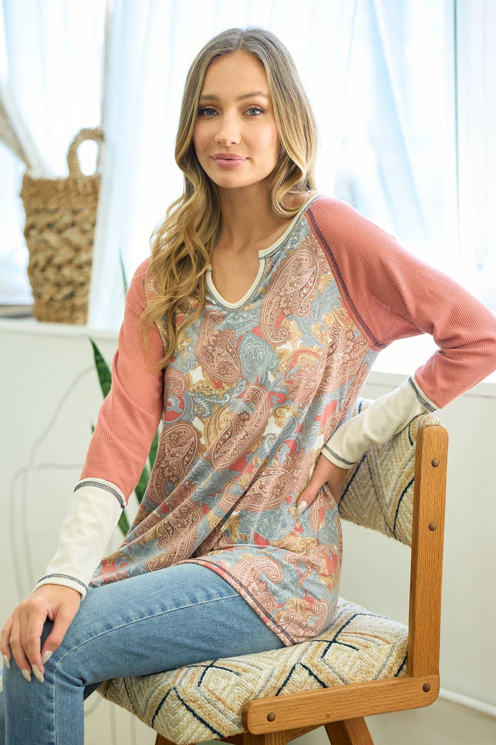 Feel the Vibe Abstract Print Top