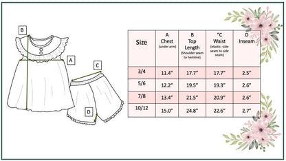 Coral Floral Jean Short Set