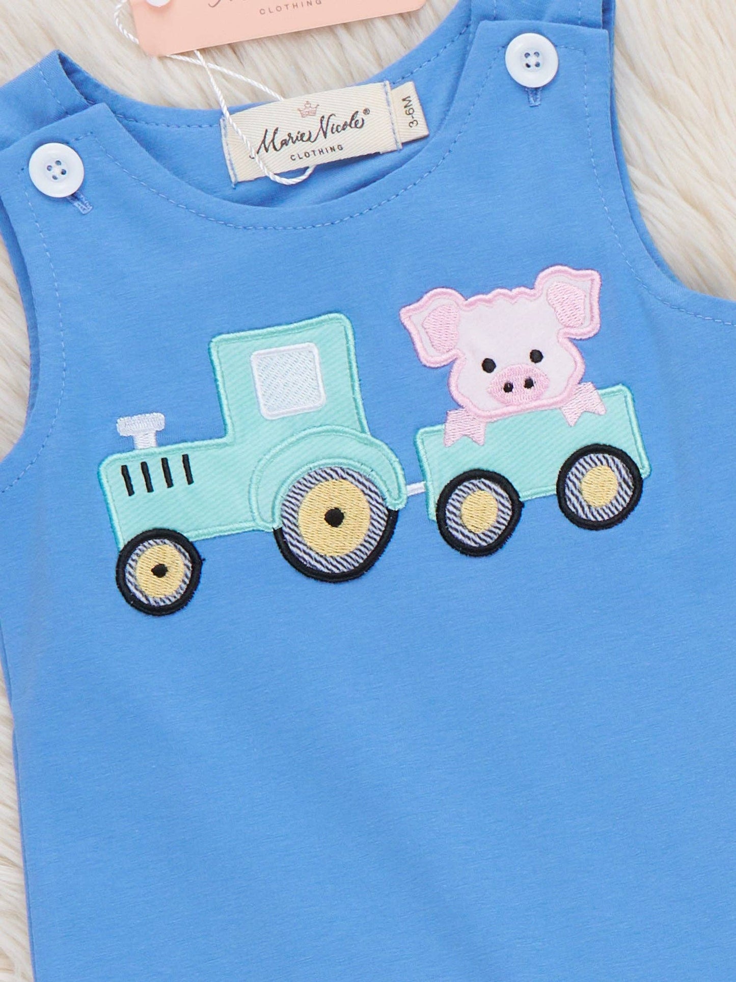 Tractor Tots Embroidered Bubble Romper